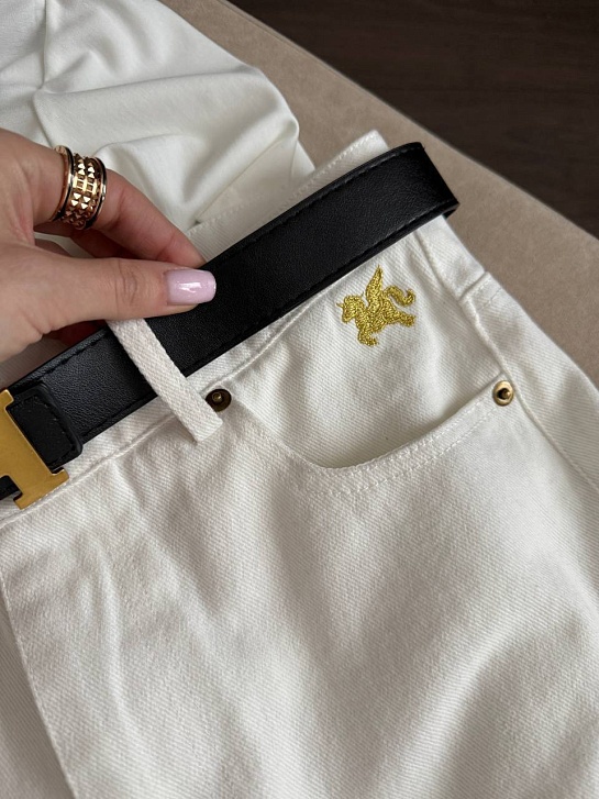 Женские белые джинсы Hermes premium