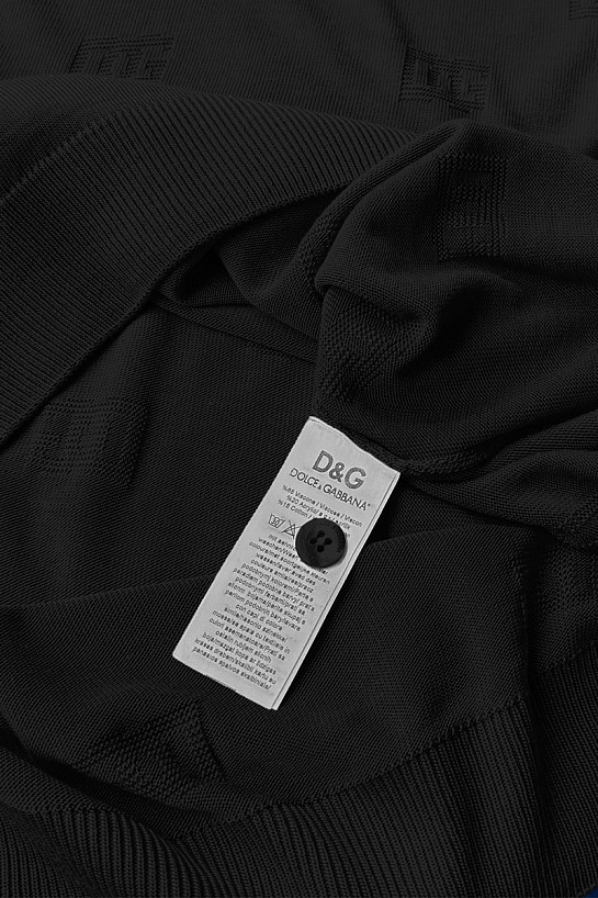 Мужское поло Dolce & Gabbana monogram all-over - Black