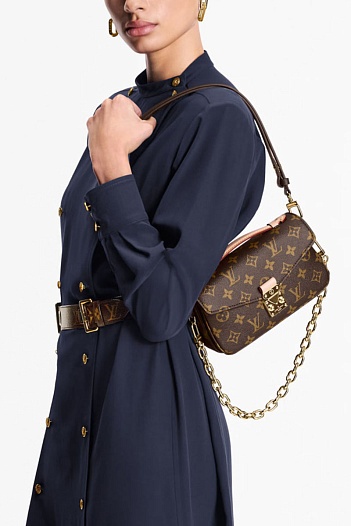 Кожаная сумка Louis Vuitton Pochette Mini 19x10 см - Brown   