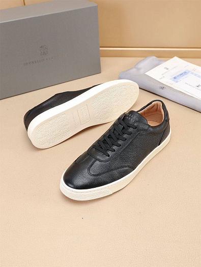 Кожаные кроссовки Brunello Cucinelli low-top - Black   