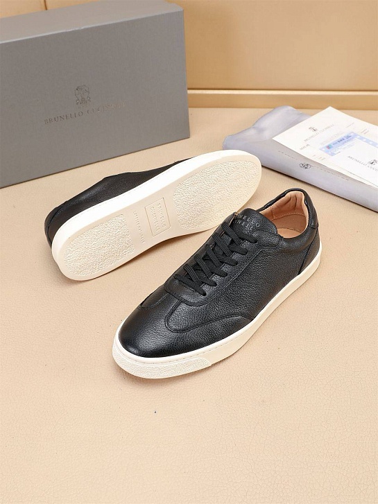 Кожаные кроссовки Brunello Cucinelli low-top - Black