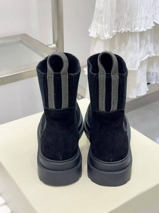 Женские замшевые сапоги Brunello Cucinelli premium - Black