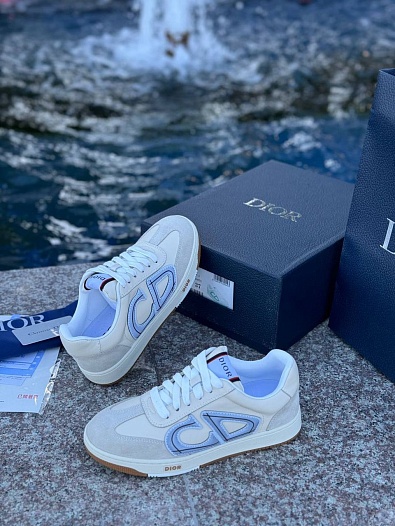 Женские комбинированные кроссовки Dior - Beige / Grey   