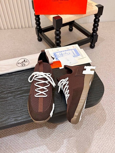 Текстильные кроссовки Hermes lift slip-on   