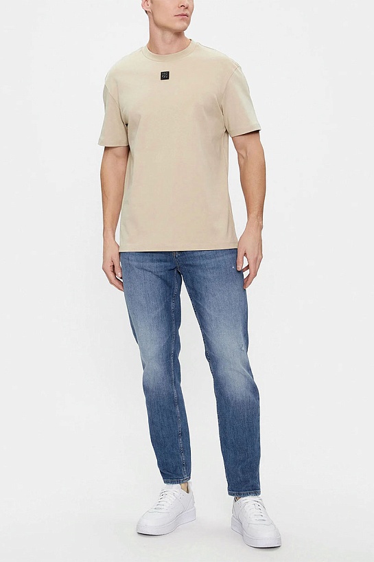 Мужская бежевая футболка Hugo Boss Dalile