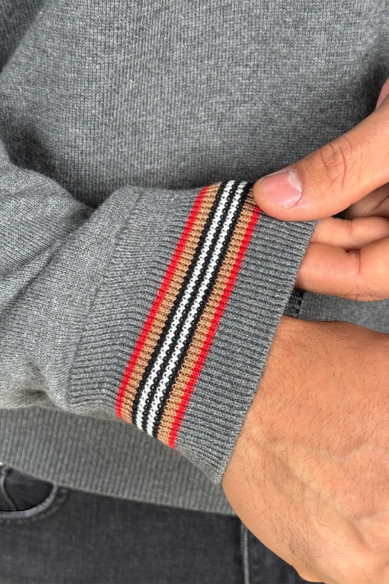 Мужской джемпер Burberry quarter-zip - Grey