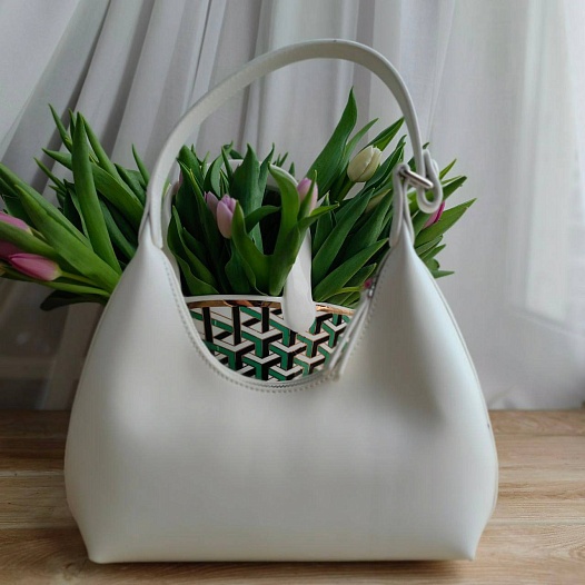 Женская кожаная сумка Prada Cleo 25x21 см (2 расцветки)   