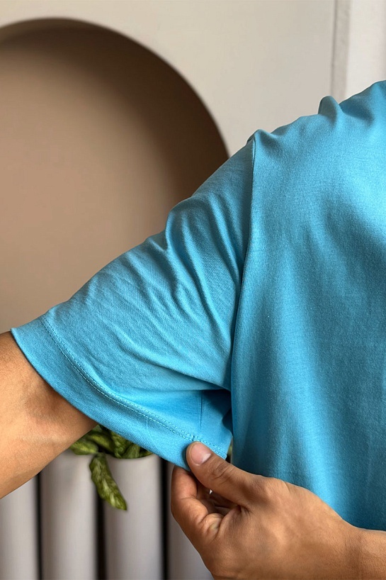 Голубая оверсайз футболка Givenchy 4G Sun Print