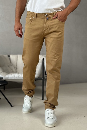 Мужские бежевые джинсы Jacob Cohen straight fit   