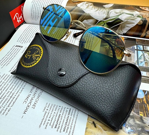 Солнцезащитные очки Ray-Ban Round Metal - Blue Mirrored   