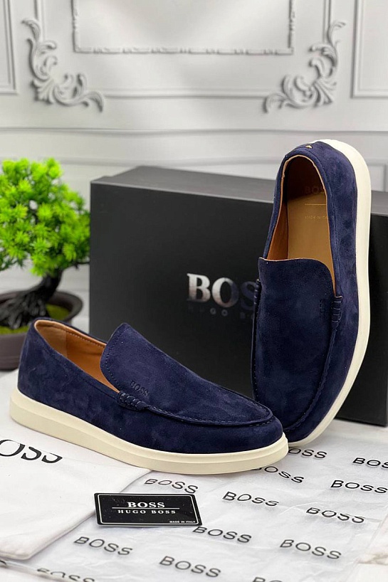 Мужские замшевые лоферы Hugo Boss Randy - Navy