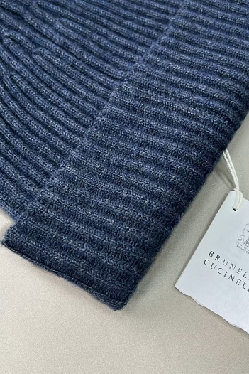 Кашемировая шапка Brunello Cucinelli Premium - Light Blue   