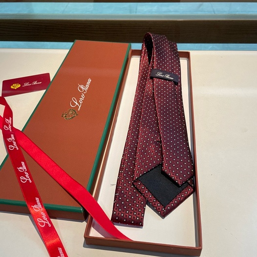 Галстук Loro Piana geometric logo-print premium - Burgundy   