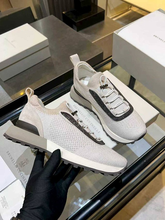 Женские текстильные кроссовки Brunello Cucinelli premium