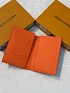 Кожаная обложка для паспорта Louis Vuitton Rouge Brique premium 14x10x2.5 см