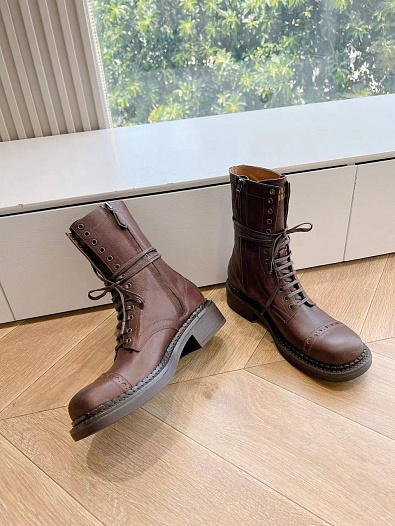 Женские ботинки MIU MIU Premium - Brown   