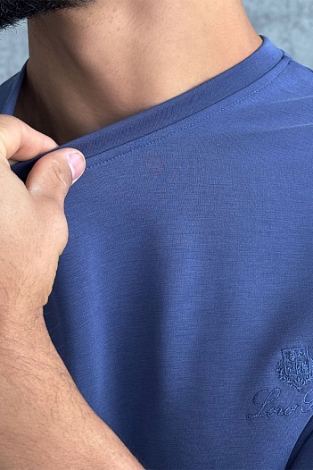 Мужская синяя футболка Loro Piana   