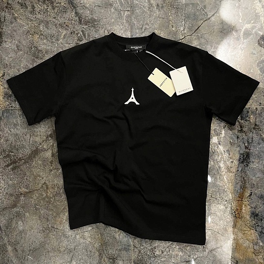 Чёрная оверсайз футболка Givenchy Eiffel Tower