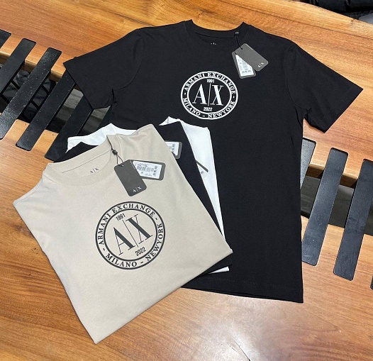 Футболка чёрного цвета Armani Exchange black logo   