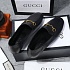 Женские кожаные лоферы Gucci  GG Horsebit - Black