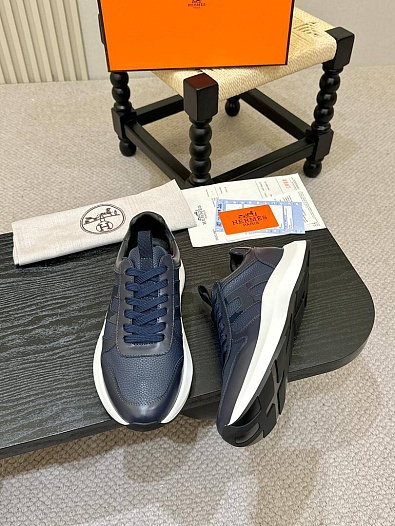 Мужские кожаные кроссовки Hermes   