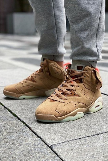 Кроссовки Travis Scott x Nike Air Jordan 6 Retro "British Khaki"   