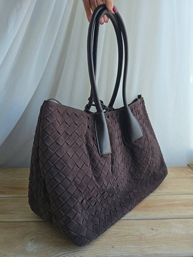 Замшевая сумка Bottega Veneta intrecciato 42x26   