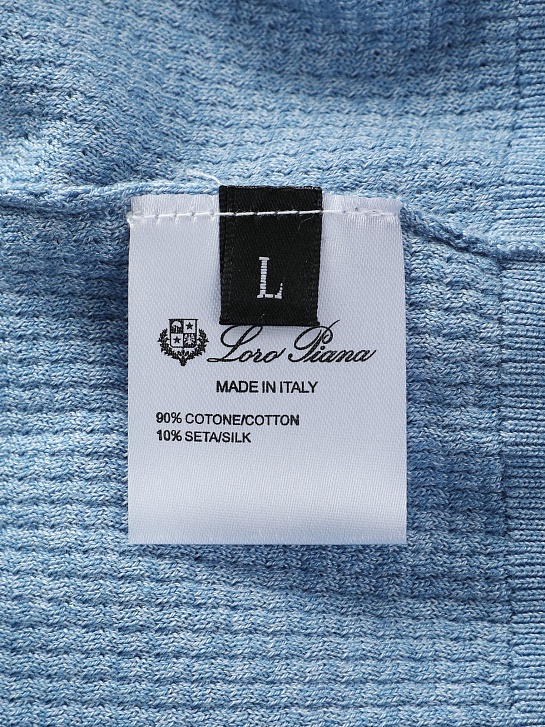 Мужское поло голубого цвета Loro Piana premium