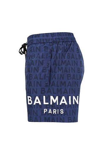 Мужские синие шорты Balmain Paris   