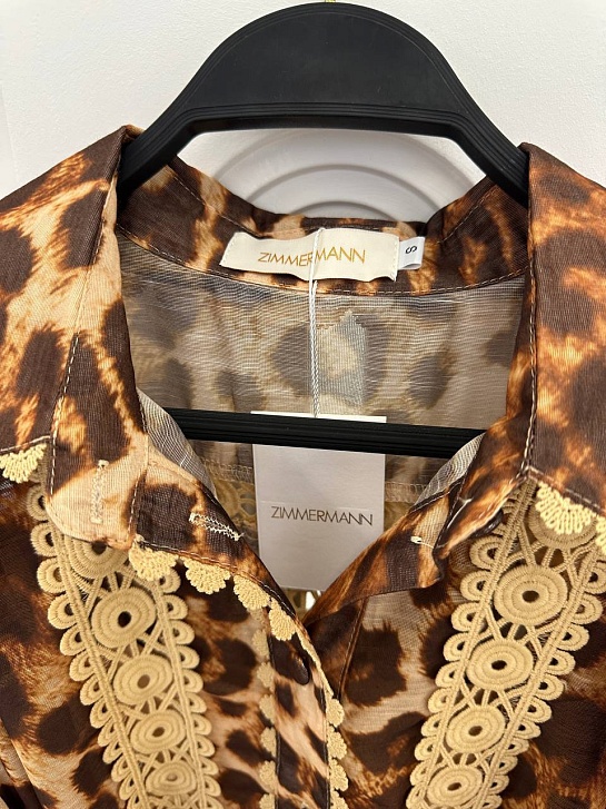 Женское платье Zimmermann с леопардовым принтом