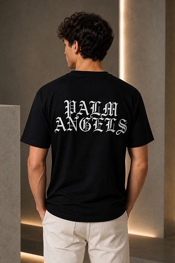 Оверсайз футболка Palm Angels "Burning Head" - Black   