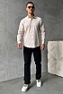 Мужская бежевая рубашка Burberry TB logo-embroidered
