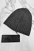 Мужская шапка серого цвета Karl Lagerfeld logo-patch
