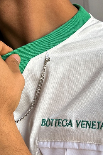 Белая оверсайз футболка Bottega Veneta Chain   