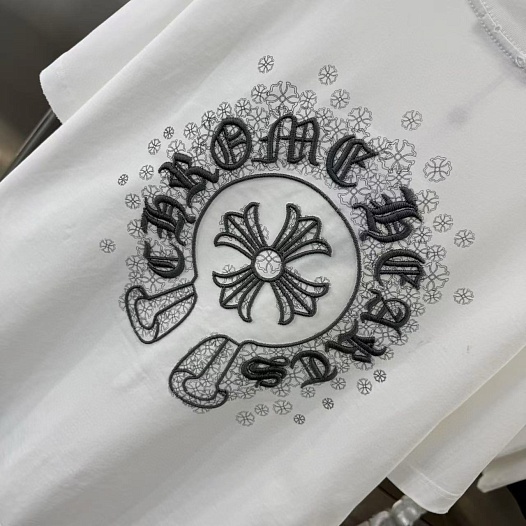 Белая оверсайз футболка Chrome Hearts Premium   