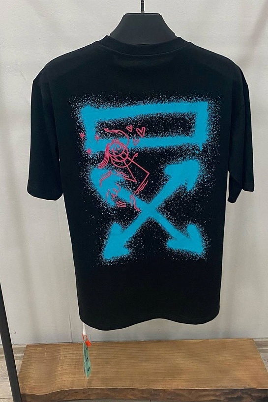 Чёрная оверсайз футболка Off-White x Andre Saraiva Arrows Spray