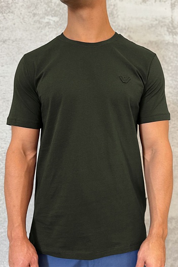 Тёмно-зелёная мужская футболка Emporio Armani 7   