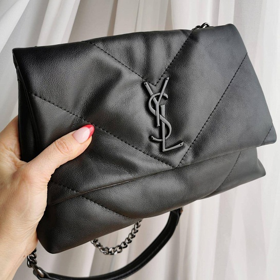 Женская кожаная сумка Yves Saint Laurent Puffer LouLou 30x20 см