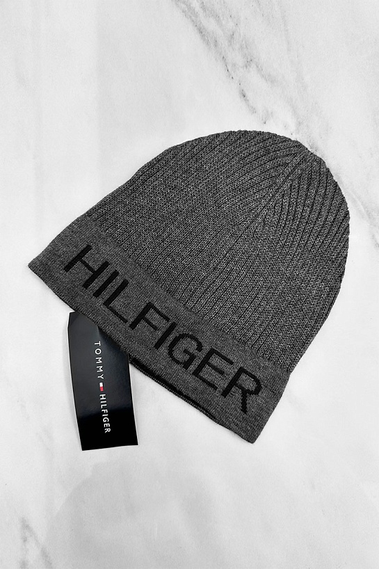 Мужская серая шапка Tommy Hilfiger