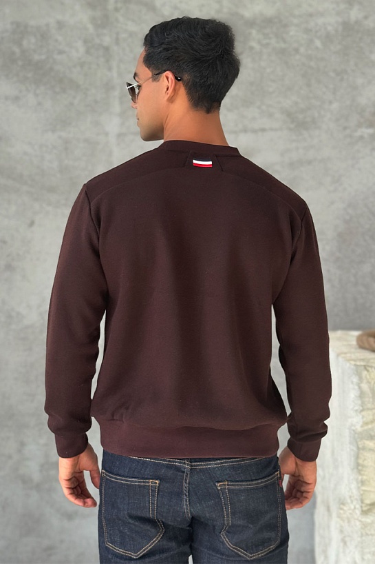 Мужской свитшот Moncler logo-patch - Brown