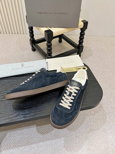 Замшевые кроссовки Brunello Cucinelli low-top - Navy   