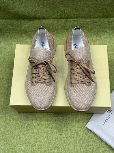 Мужские кроссовки Brunello Cucinelli knitted - Beige   