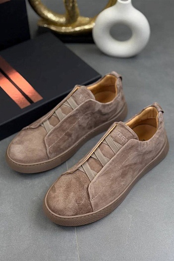 Замшевые кроссовки Zegna Triple Stitch   