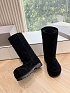 Женские ботинки Balenciaga Alaska Fur High Boot Premium  - Black