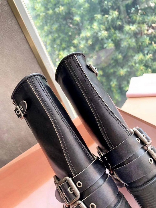 Женские кожаные сапоги MIU MIU Ankle Premium