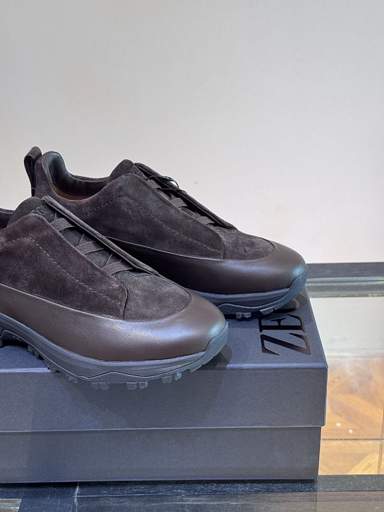Мужские кроссовки Zegna Triple Stitch Monte - Brown