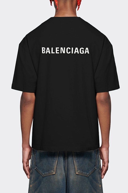 Чёрная оверсайз футболка Balenciaga Medium Fit Vintage