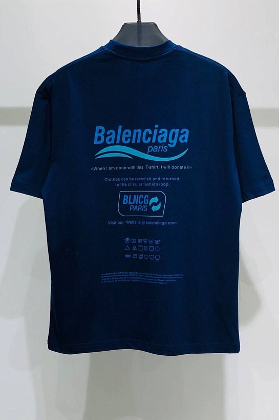 Оверсайз футболка Balenciaga Recycle - Blue