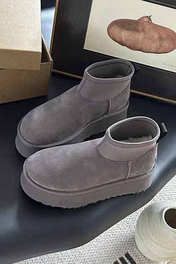 Женские ботинки с мехомм UGG Deeper - Grey