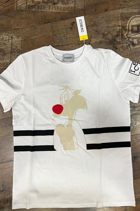 Мужская белая футболка Iceberg x Looney Tunes